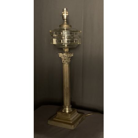 Antike große viktorianische versilberte Öllampe