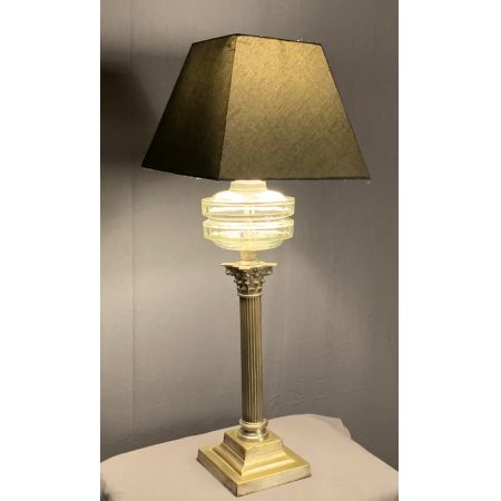 Antike große viktorianische versilberte Öllampe