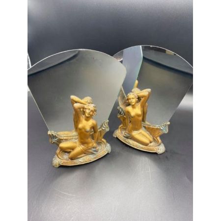 Antikes Paar Art-Deco Spiegel