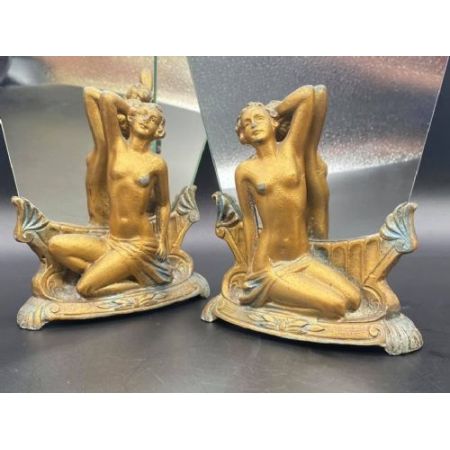 Antikes Paar Art-Deco Spiegel