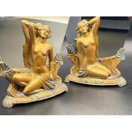 Antikes Paar Art-Deco Spiegel