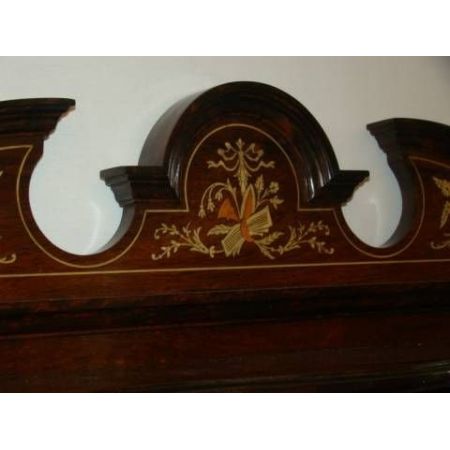 Antiker Wandspiegel mit Regaleinheit aus Mahagoni