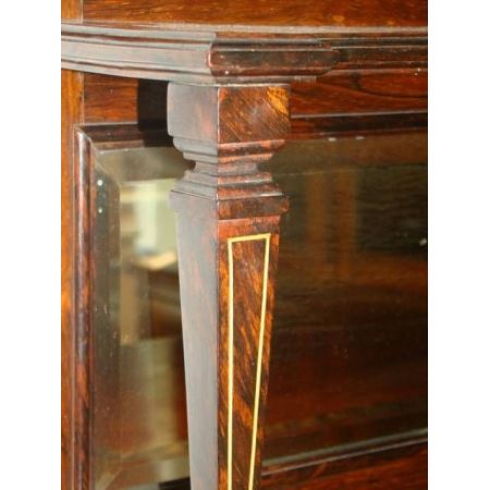 Antiker Wandspiegel mit Regaleinheit aus Mahagoni