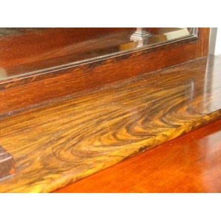 Antiker Wandspiegel mit Regaleinheit aus Mahagoni