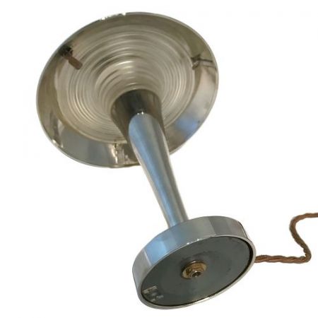 Art-Deco Nickel Tischlampe von claude-paz et silva