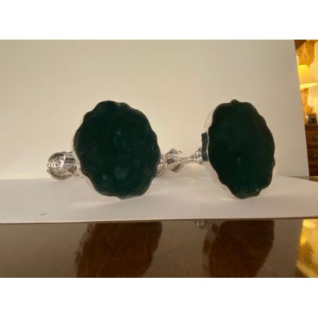 Paar antiker versilberter Kerzenhalter im Rokoko-Stil. um 1880