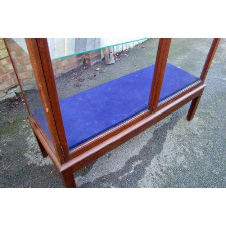 Antike freistehende edwardianische Ladenvitrine aus Mahagoni