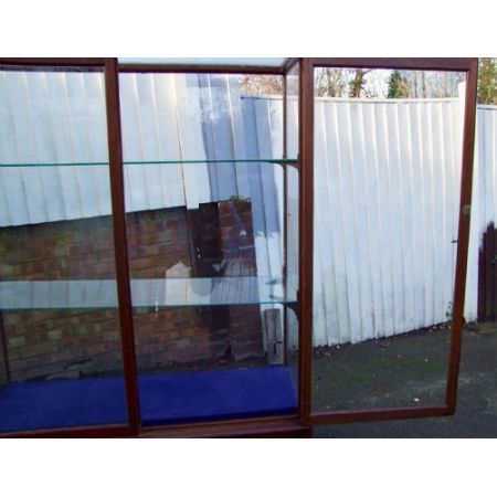 Antike freistehende edwardianische Ladenvitrine aus Mahagoni