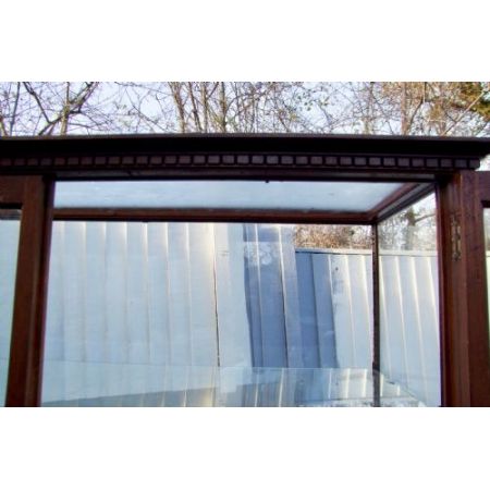 Antike freistehende edwardianische Ladenvitrine aus Mahagoni