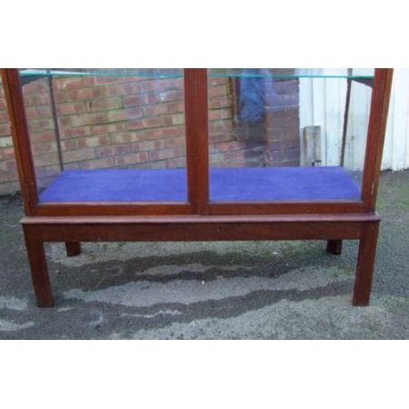 Antike freistehende edwardianische Ladenvitrine aus Mahagoni