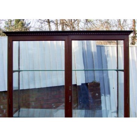 Antike freistehende edwardianische Ladenvitrine aus Mahagoni