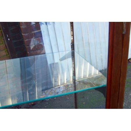 Antike freistehende edwardianische Ladenvitrine aus Mahagoni