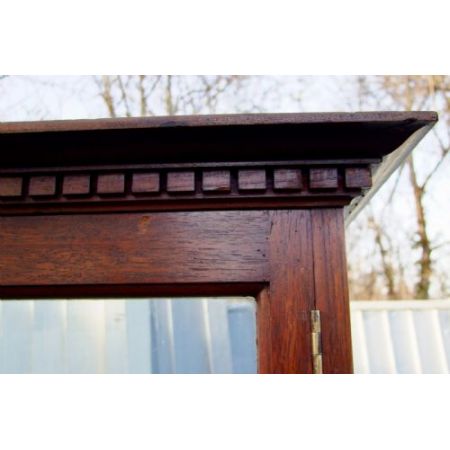 Antike freistehende edwardianische Ladenvitrine aus Mahagoni