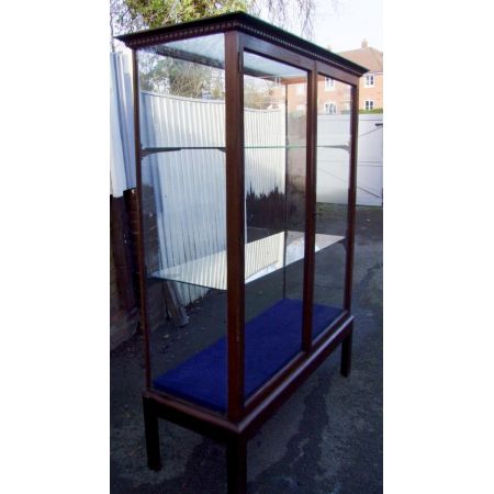 Antike freistehende edwardianische Ladenvitrine aus Mahagoni