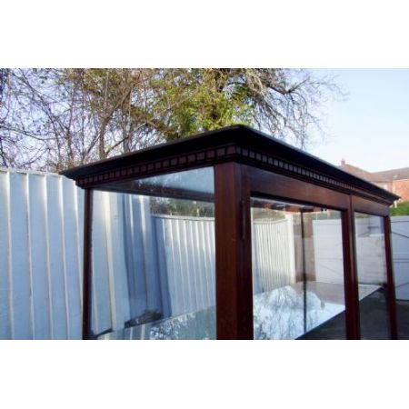 Antike freistehende edwardianische Ladenvitrine aus Mahagoni