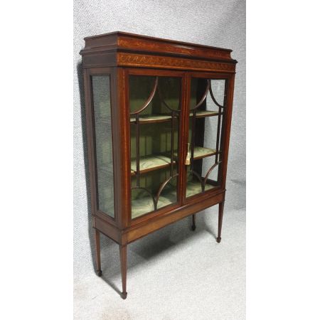 Antike edwardianische Mahagoni Vitrine