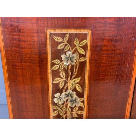 Antike Inlaid Vitrine aus Mahagoni im Kunsthandwerk Stil