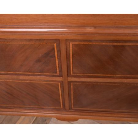 Antike edwardianische eingelegte Mahagoni Vitrine