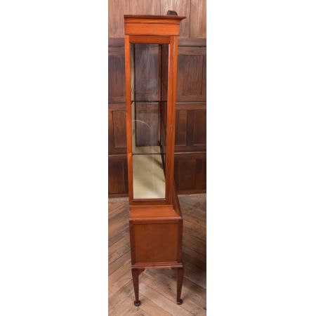 Antike edwardianische eingelegte Mahagoni Vitrine