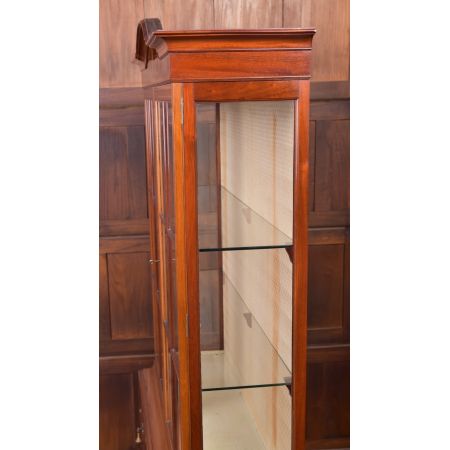 Antike edwardianische eingelegte Mahagoni Vitrine