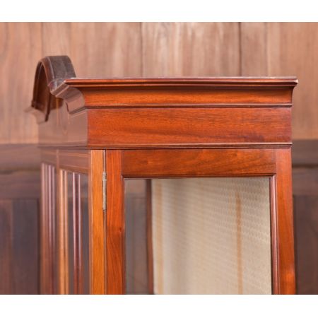 Antike edwardianische eingelegte Mahagoni Vitrine