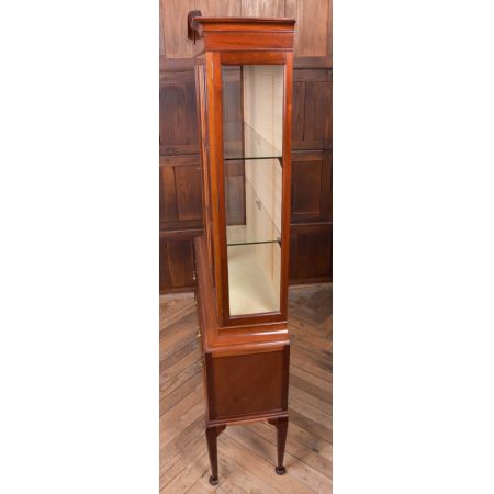 Antike edwardianische eingelegte Mahagoni Vitrine