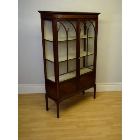 Antike edwardianische Vitrine aus Mahagoni