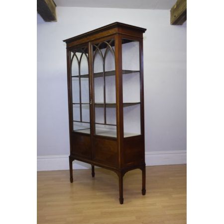 Antike edwardianische Vitrine aus Mahagoni