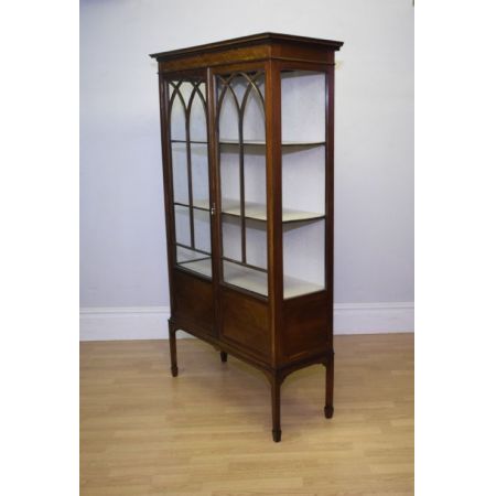 Antike edwardianische Vitrine aus Mahagoni