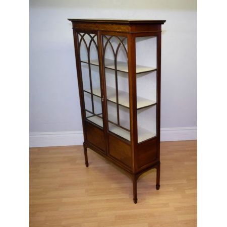 Antike edwardianische Vitrine aus Mahagoni