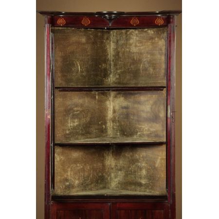 Antike Eckvitrine im Jugendstil von ca 1900