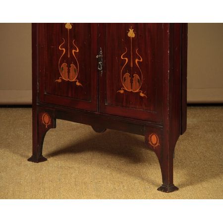 Antike Eckvitrine im Jugendstil von ca 1900