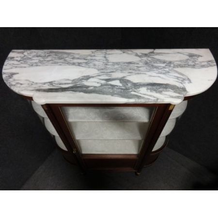 Antike elegante Messingvitrine aus Mahagoni