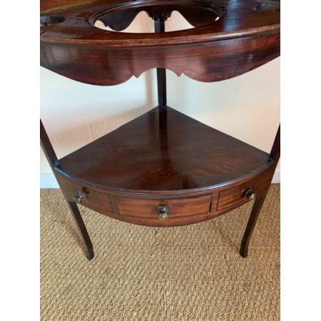 Georgianischer Corner-Wahstand aus Mahagoni Massivholz antik 1820