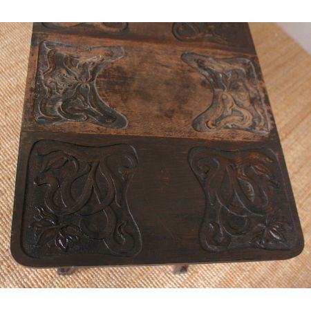 Edwardianischer arts & crafts Konsolentisch mit aufklappbaren Seiten aus Eiche Massivholz antik 1900