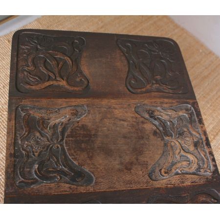 Edwardianischer arts & crafts Konsolentisch mit aufklappbaren Seiten aus Eiche Massivholz antik 1900