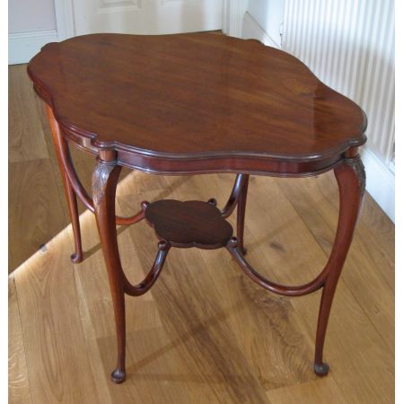 Edwardianischer, ovaler Beistelltisch aus Mahagoni Massivholz antik