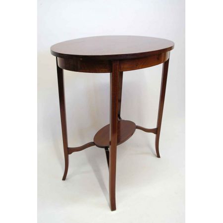 Antiker edwardianischer Intarsien Beistelltisch aus massivem Mahagoni