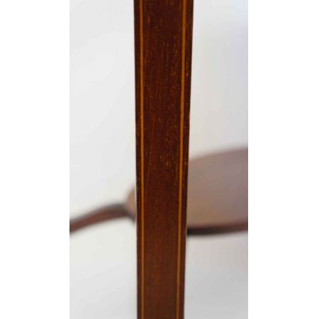 Antiker edwardianischer Intarsien Beistelltisch aus massivem Mahagoni