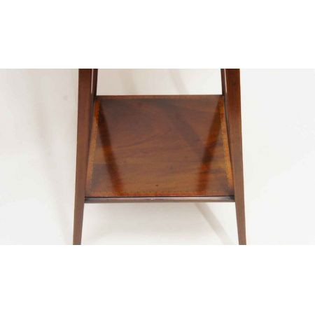 Antiker edwardianischer achteckiger Inlaid Wein- oder Beistelltisch aus massivem Mahagoni