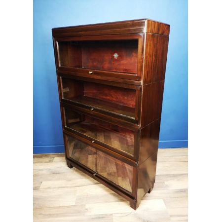 Antiker Art Deco Mahagoni Bücherschrank mit Glasfront von Globe Wernicke