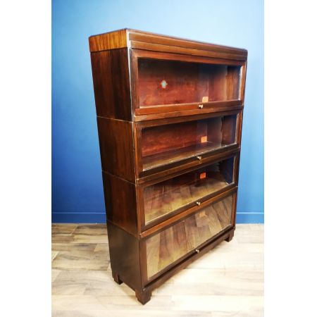 Antiker Art Deco Mahagoni Bücherschrank mit Glasfront von Globe Wernicke