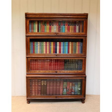 Antiker Stapel Bücherschrank aus massivem Eichenholz