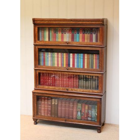 Antiker Stapel Bücherschrank aus massivem Eichenholz