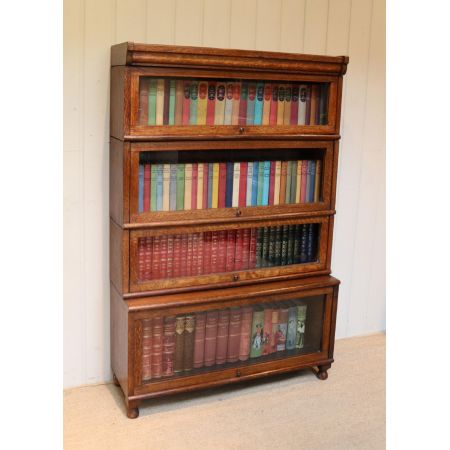 Antiker Stapel Bücherschrank aus massivem Eichenholz