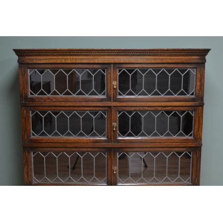 Antikes hochwertiges Stacking Bücherregal aus massiver Eiche