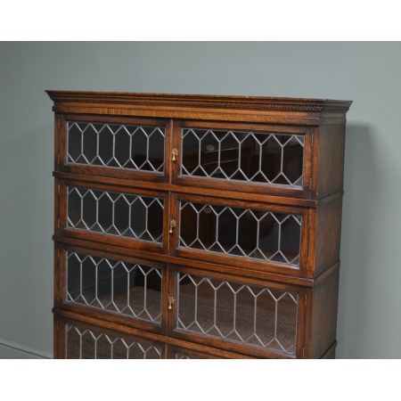 Antikes hochwertiges Stacking Bücherregal aus massiver Eiche