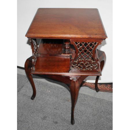 Kleines edwardianisches drehbares Bücherregal aus massivem Mahagoni