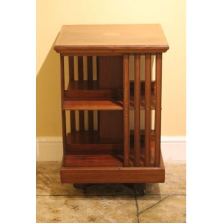 Antikes drehbares Mahagoni Bücherregal aus der edwardianischen Epoche