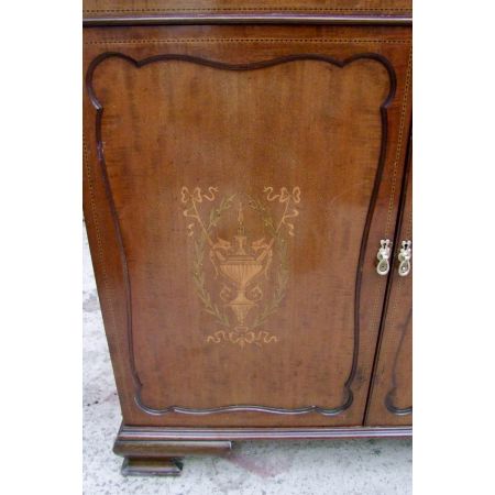 Antiker edwardianischer Inlaid Bücherschrank